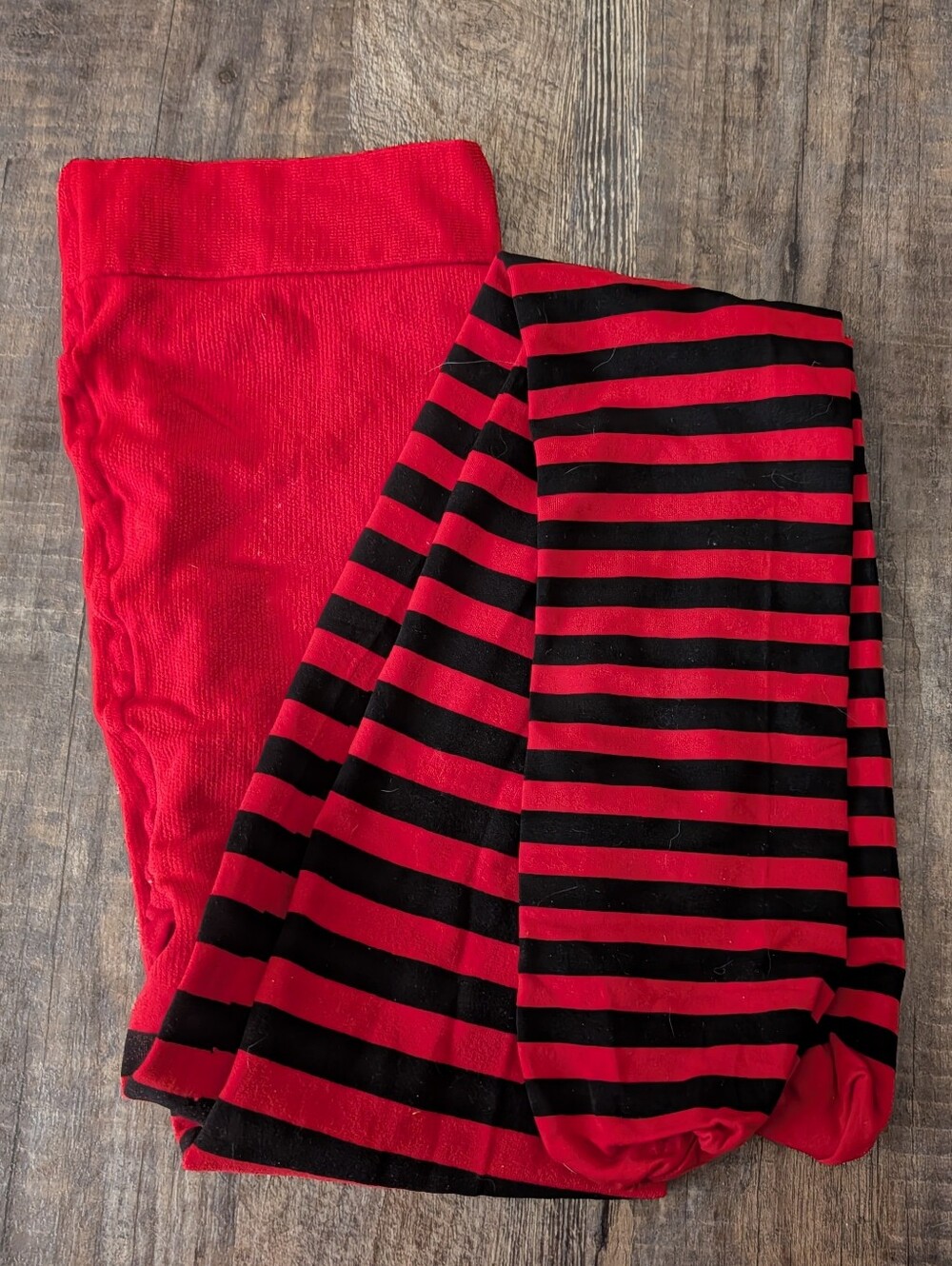 Red & Black Striped Tights - Plus Size G